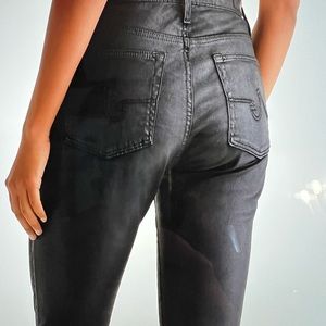ADRIANO GOLDSCHMIED FARRAH‎ LEATHERETTE BLACK JEANS